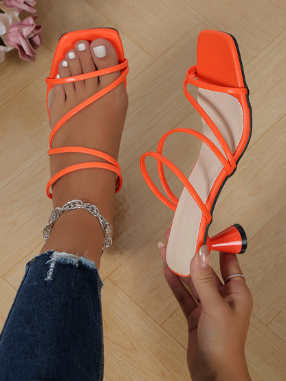 Sandales Élégantes à Brides Fines avec Talon Moderne